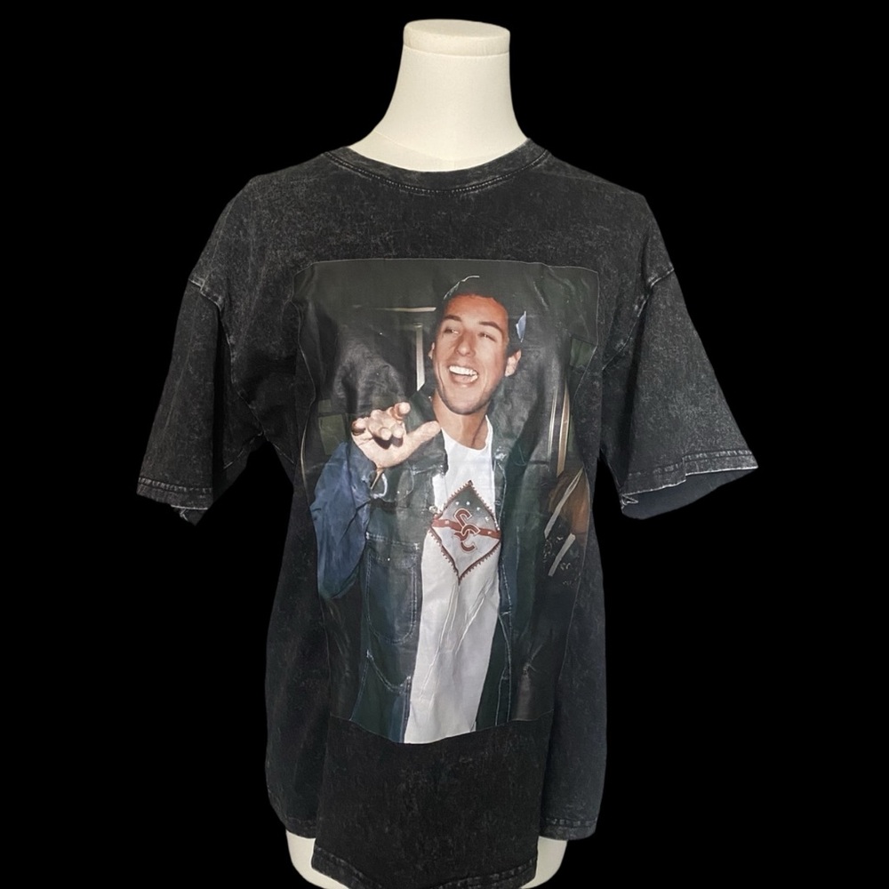 Grunge look Graphic Black Acid Wash T-Shirt ( 90’s Adam Sandler)